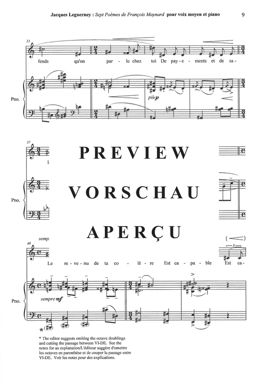 Product gallery: Page 20 of 21 Sept Poèmes de François Maynard , , (medium voice + piano)