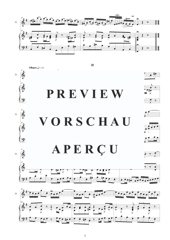 Product gallery: Page 4 of 11 Flute Sonata in E minor BWV 1034, , Flute and Harpsichord/Piano