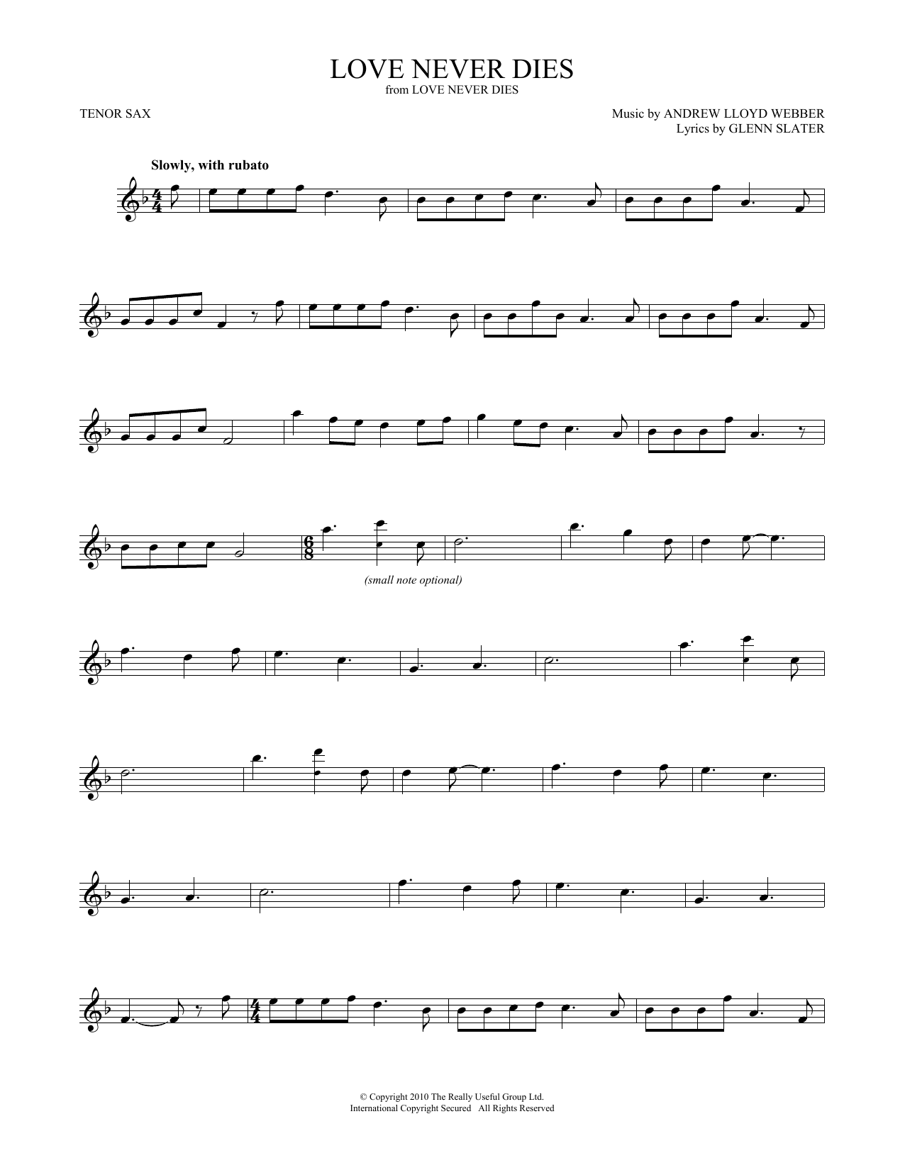 Product gallery: Page 1 of 1 Love Never Dies, Andrew Lloyd Webber