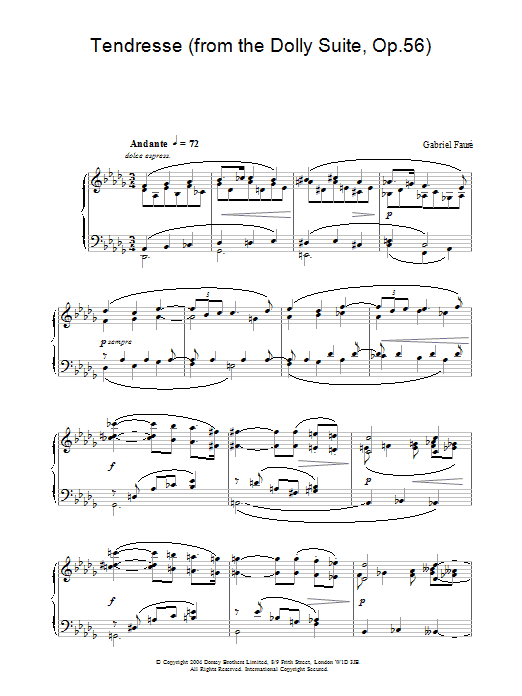 Produktbild zu: Tendresse (from the Dolly Suite, Op.56)
