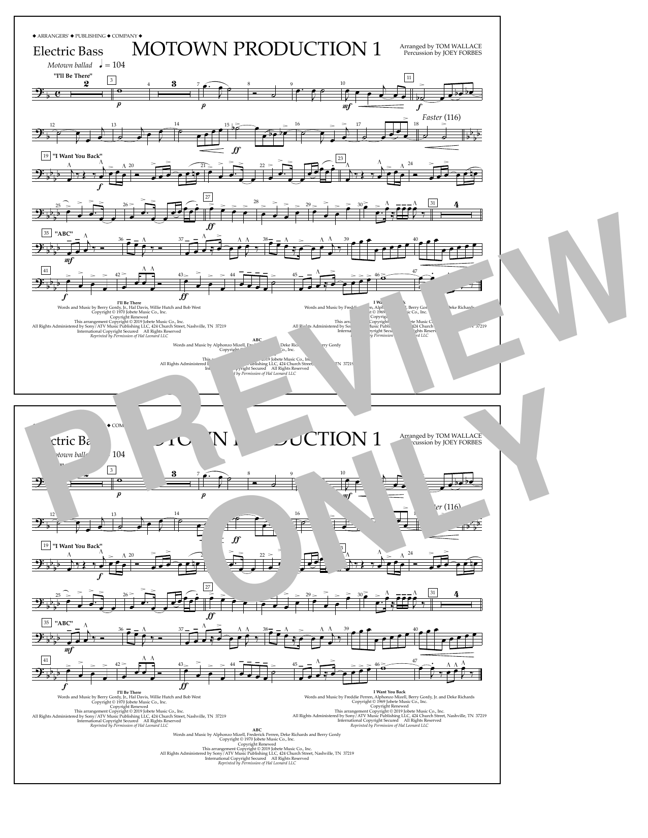 Product picture to: Motown Production 1(arr. Tom Wallace) - Electric Bass