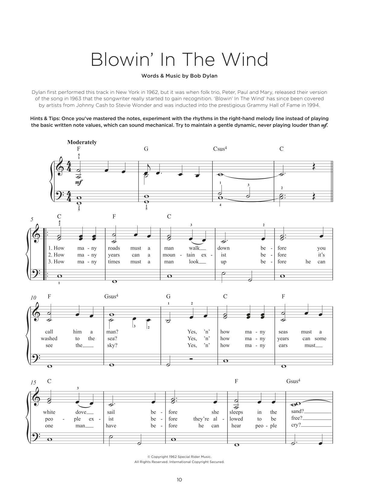 Produktbild zu:  Blowin' In The Wind - Bob Dylan