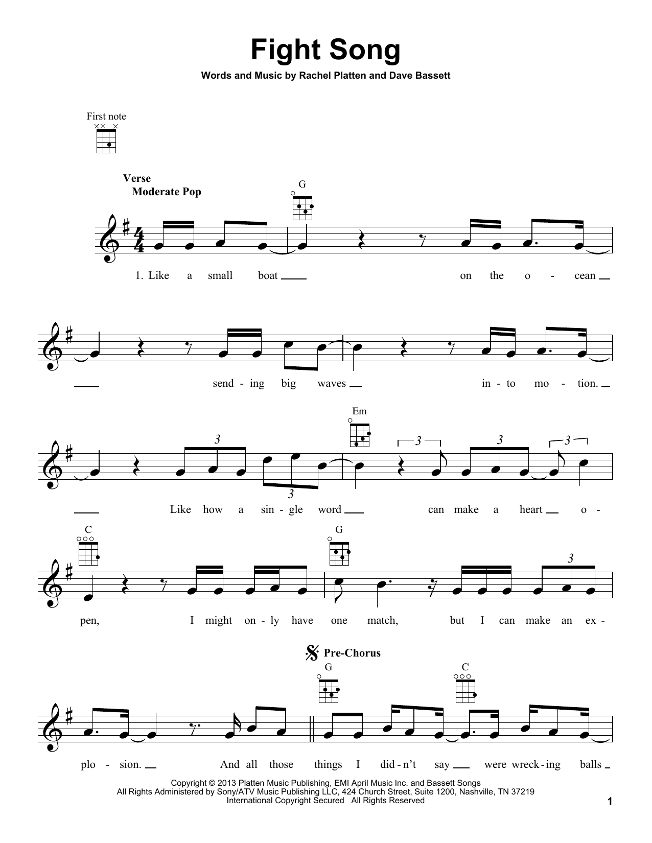 Product gallery: Page 1 of 1 Fight Song, Rachel Platten