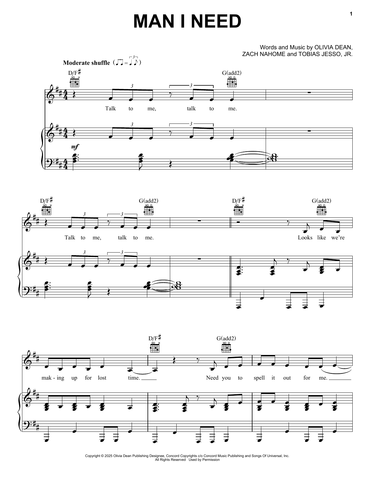 Produktgalerie: Seite 1 von 1 Man I Need, Olivia Dean, Gesang, Gitarre, Klavier