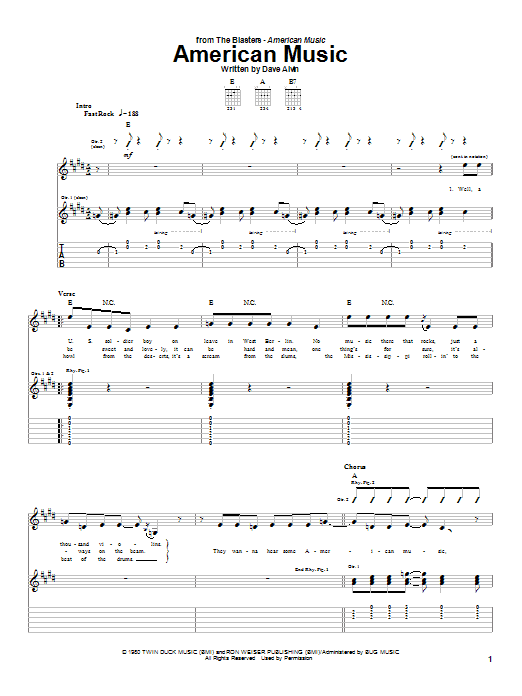Produktgalerie: Seite 1 von 1 American Music, The Blasters, Gitarre