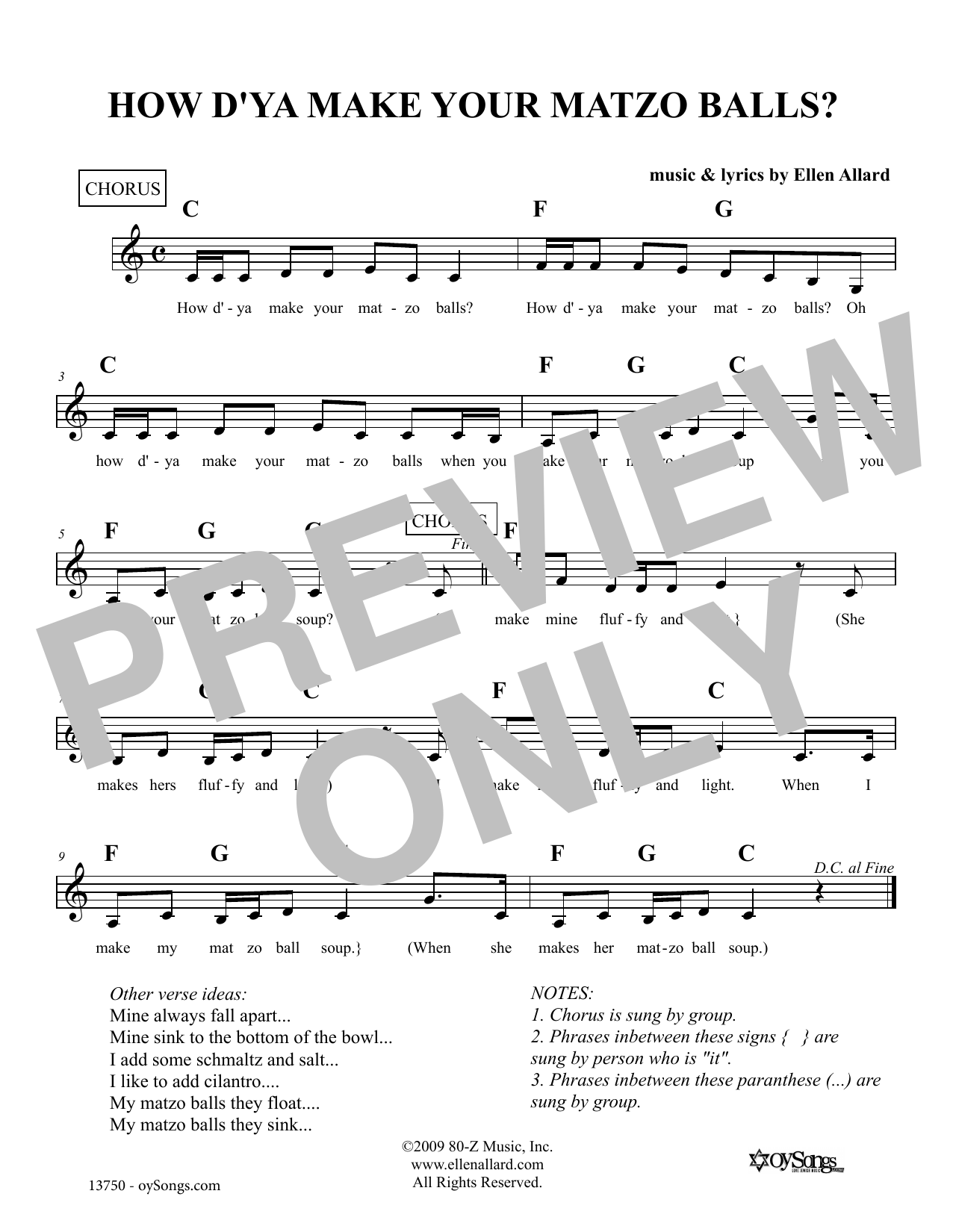 Produktgalerie: Seite 1 von 1 How Do You Make Your Matzo Balls, Ellen Allard, Melodieinstrument