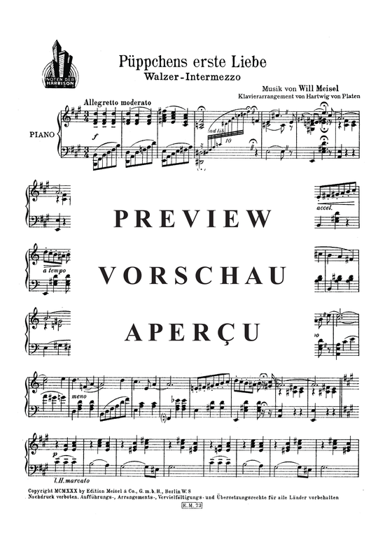 Produktgalerie: Seite 3 von 3 Püppchens erste Liebe, , Klavier Solo