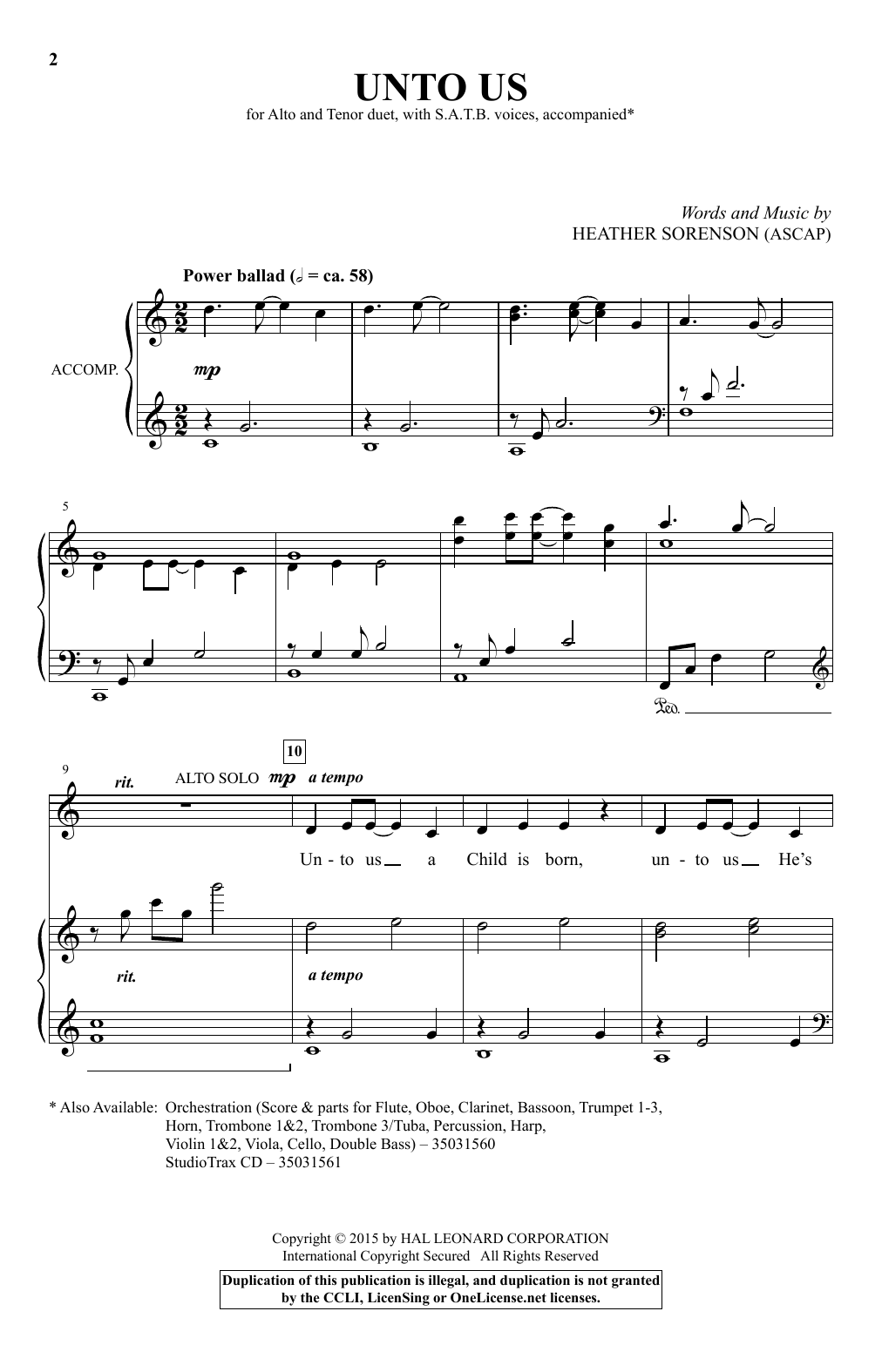 Product gallery: Page 1 of 1 Unto Us, Heather Sorenson