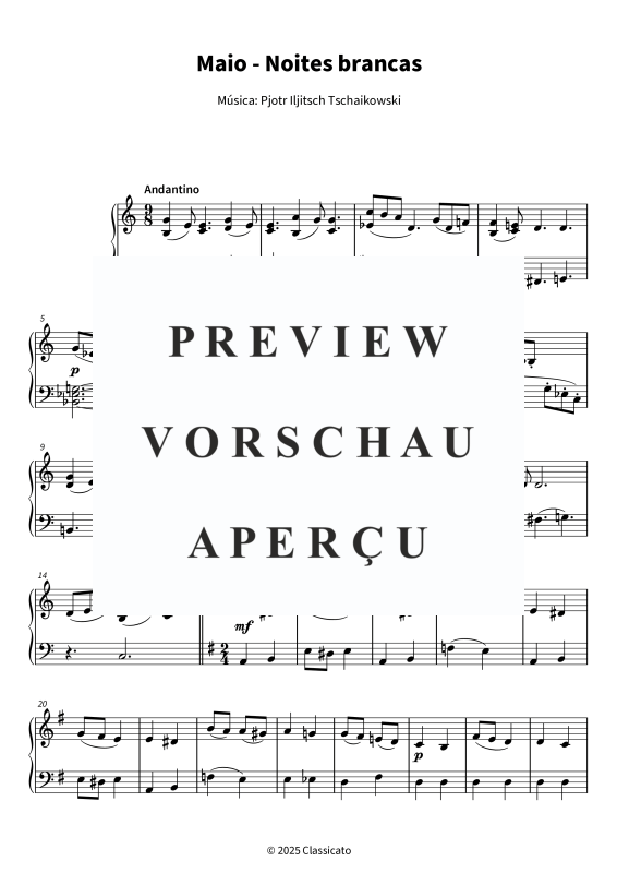 Product gallery: Page 4 of 5 Maio - Noites brancas - versão simplificada, , Piano Solo