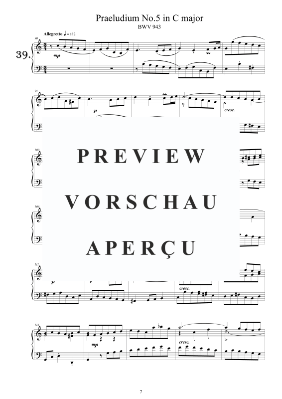 Produktgalerie: Seite 8 von 9 5 Kleine Präludien BWV 939–943, , Klavier Solo