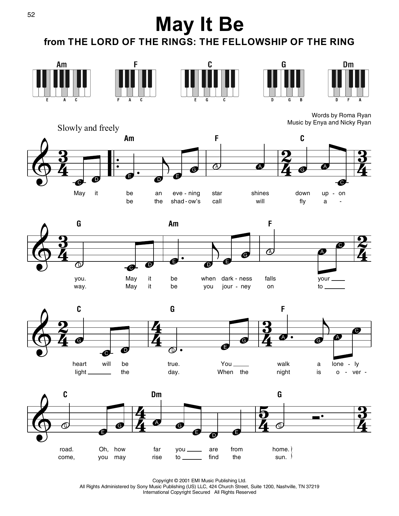 Produktbild zu: May It Be (from The Lord Of The Rings: The Fellowship Of The Ring)