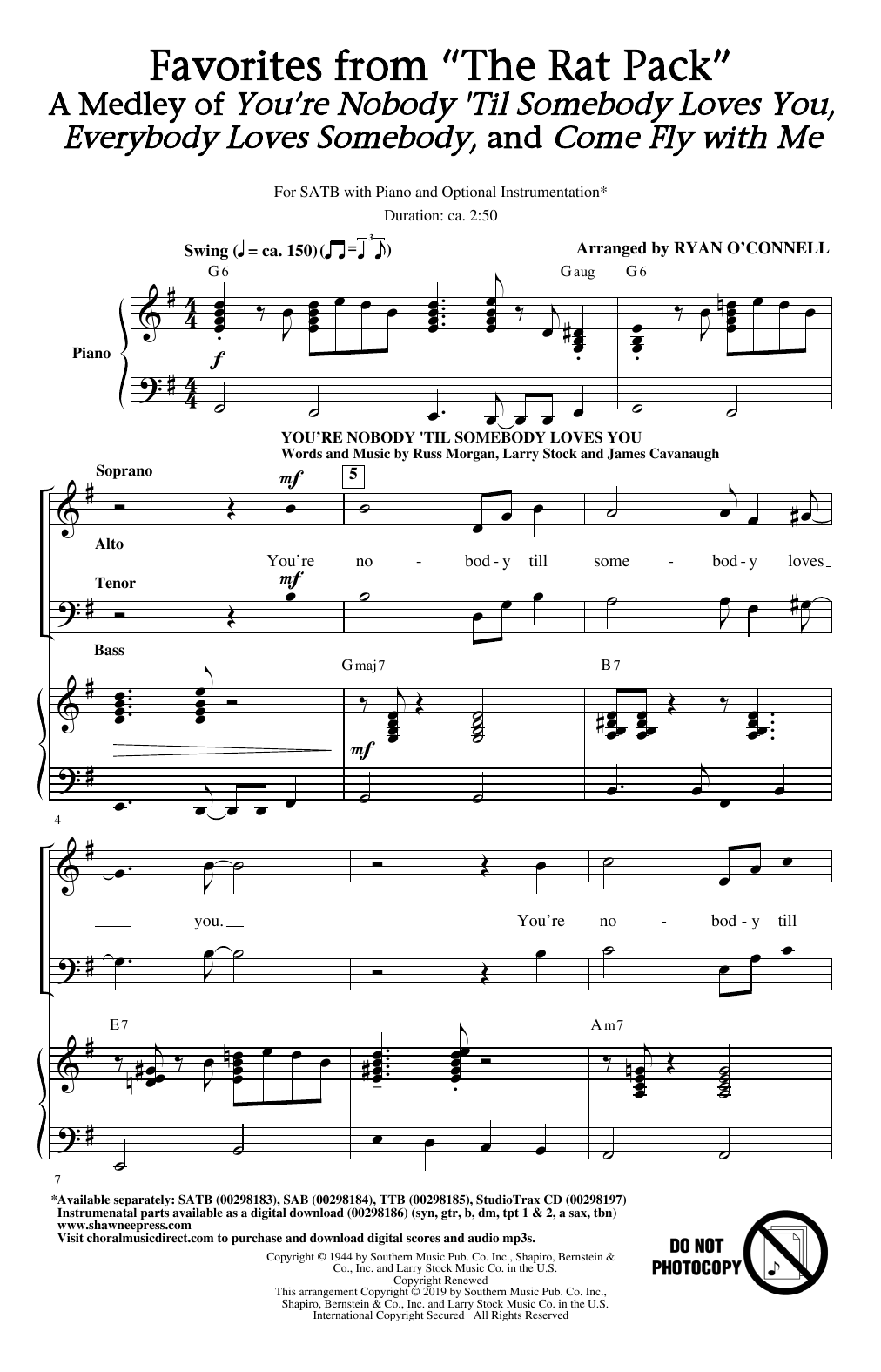 Product picture to: Favorites from "The Rat Pack" (arr. Ryan O'Connell)