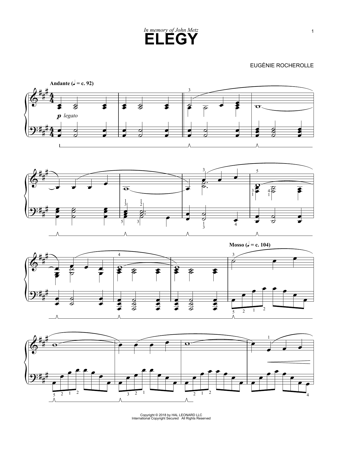 Produktgalerie: Seite 1 von 1 Elegy, Eugénie Rocherolle, Klavier