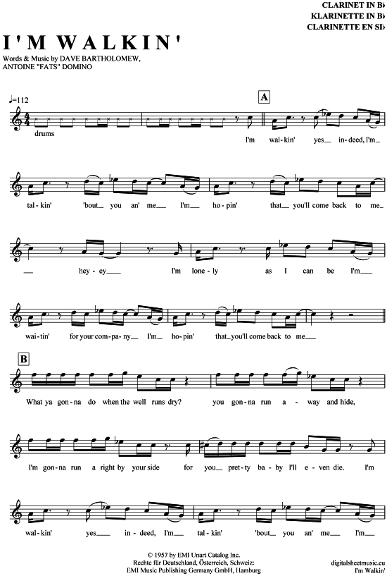 Product gallery: Page 1 of 4 I´m walkin , Domino, Fats, Clarinet in B-flat
