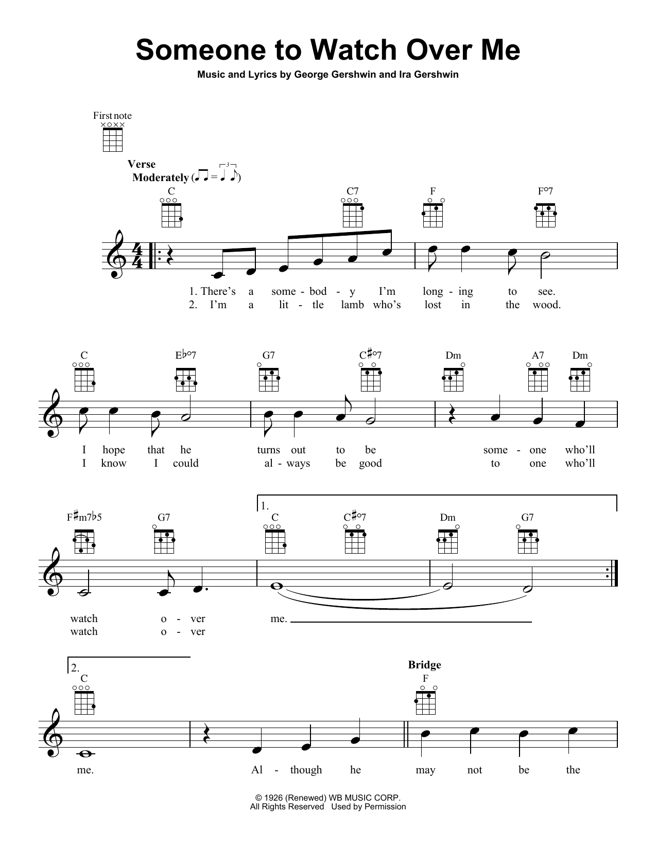 Product gallery: Page 1 of 1 Someone To Watch Over Me, George Gershwin