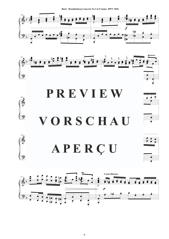 Product gallery: Page 7 of 11 Brandenburg Concerto No. 1 in F major BWV 1046, , Solo Piano