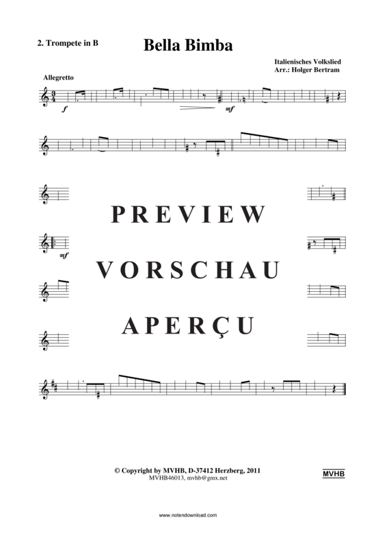 gallery: Bella Bimba (Blechbläserquartett 2 Trp (B) , , , Pos/TenH, Tub)