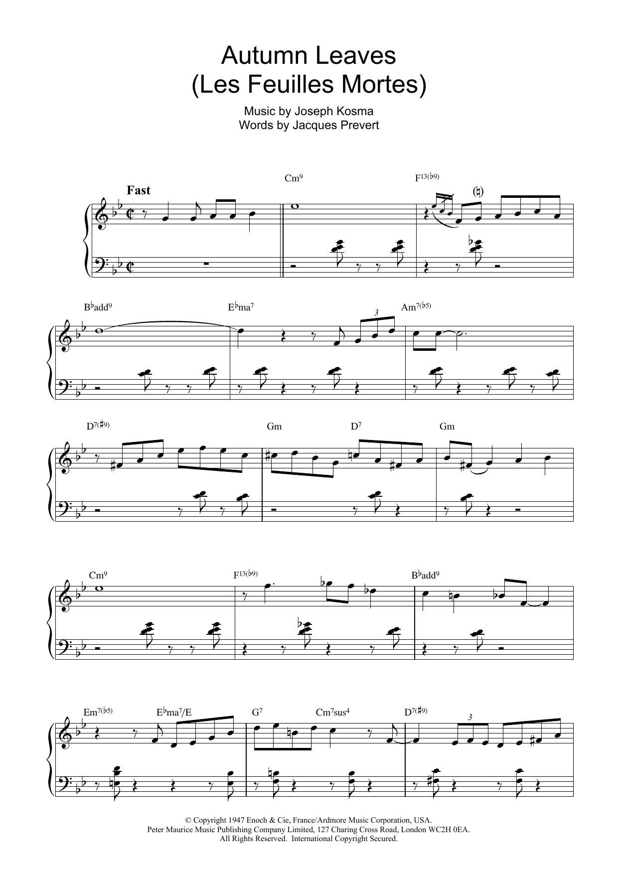 Product gallery: Page 1 of 1 Autumn Leaves (Opening section only), Bill Evans
