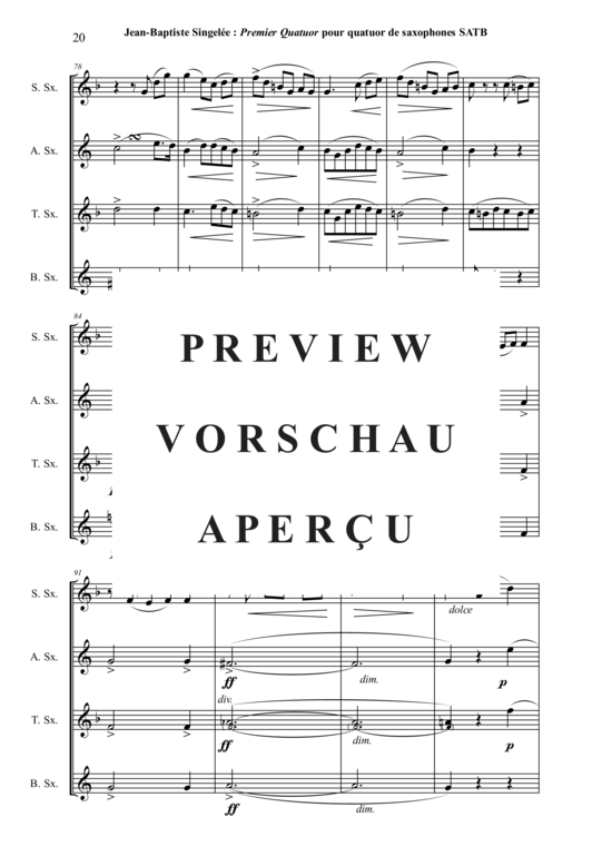 gallery: Premier Quatuor, Opus 53 , , (Saxophon-Quartett SATB)