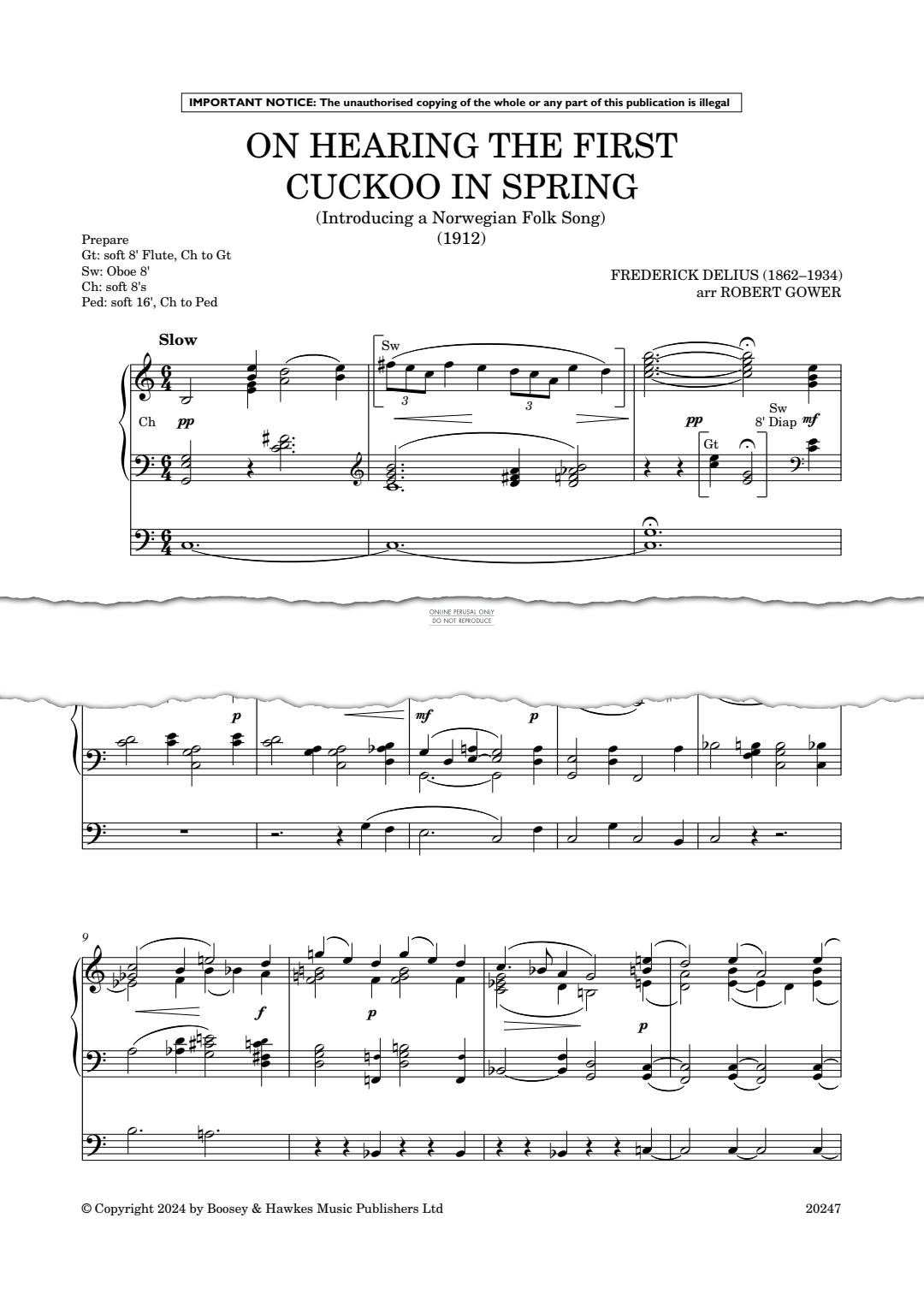 Product gallery: Page 1 of 1 On Hearing The First Cuckoo In Spring, Frederick Delius