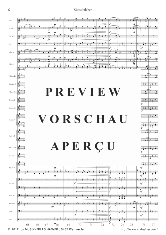 Product gallery: Page 11 of 11 Künstlerleben, , (large wind orchestra)