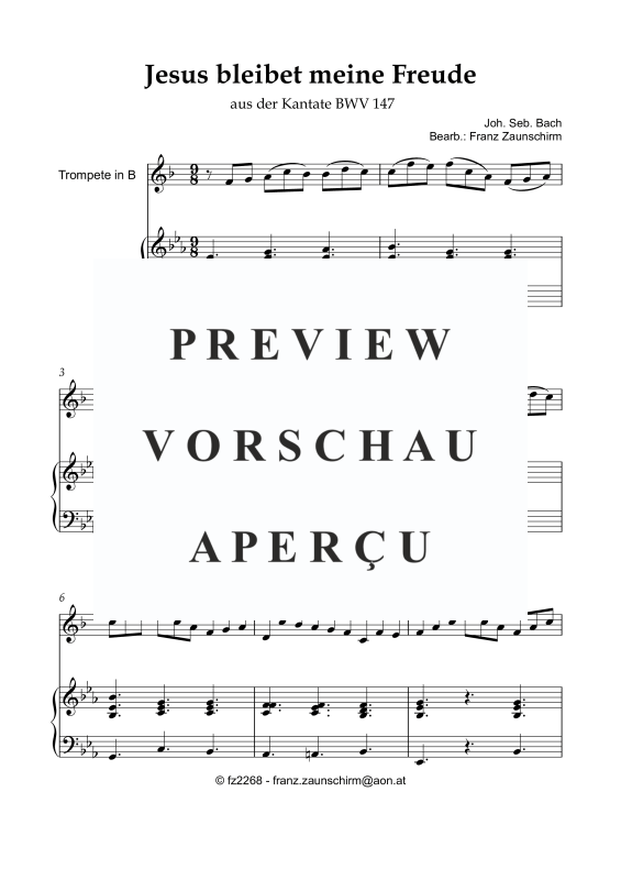 Produktgalerie: Seite 2 von 8 Jesus bleibet meine Freude, , Trompete in B und Orgel
