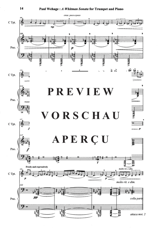 Produktgalerie: Seite 15 von 21 A Whitman Sonata , , (Trompete in B oder C + Klavier)