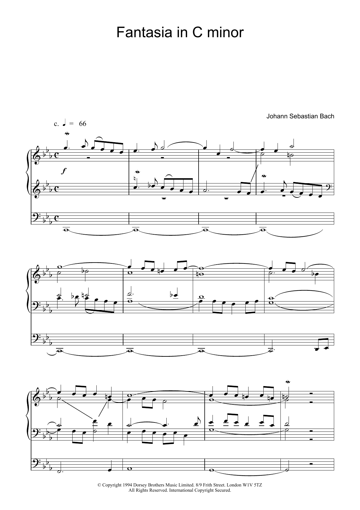 Produktgalerie: Seite 1 von 1 Fantasia and Fugue in C Minor, BWV 537, Johann Sebastian Bach, Orgel