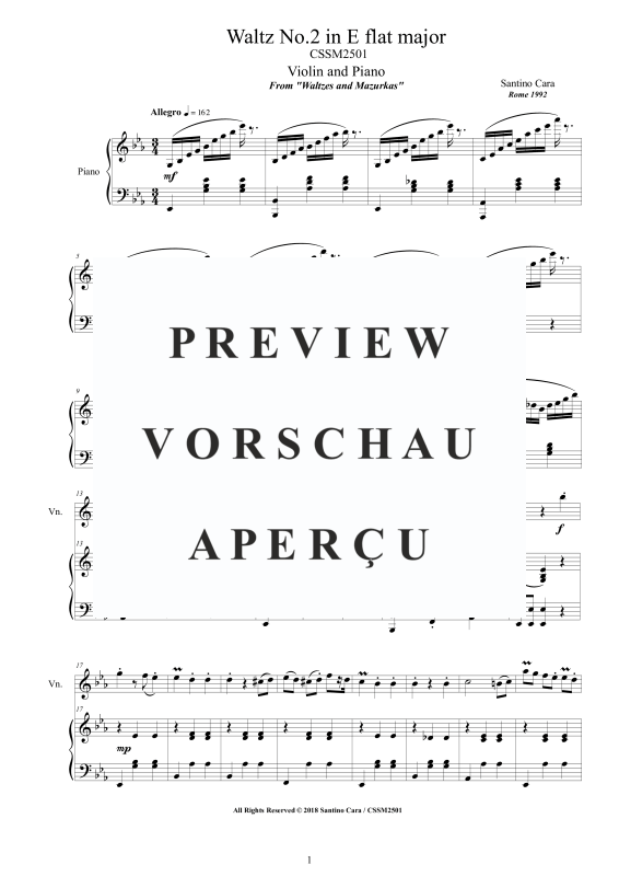 Product gallery: Page 2 of 11 Waltz No.2 in E flat major, , Violin and Piano