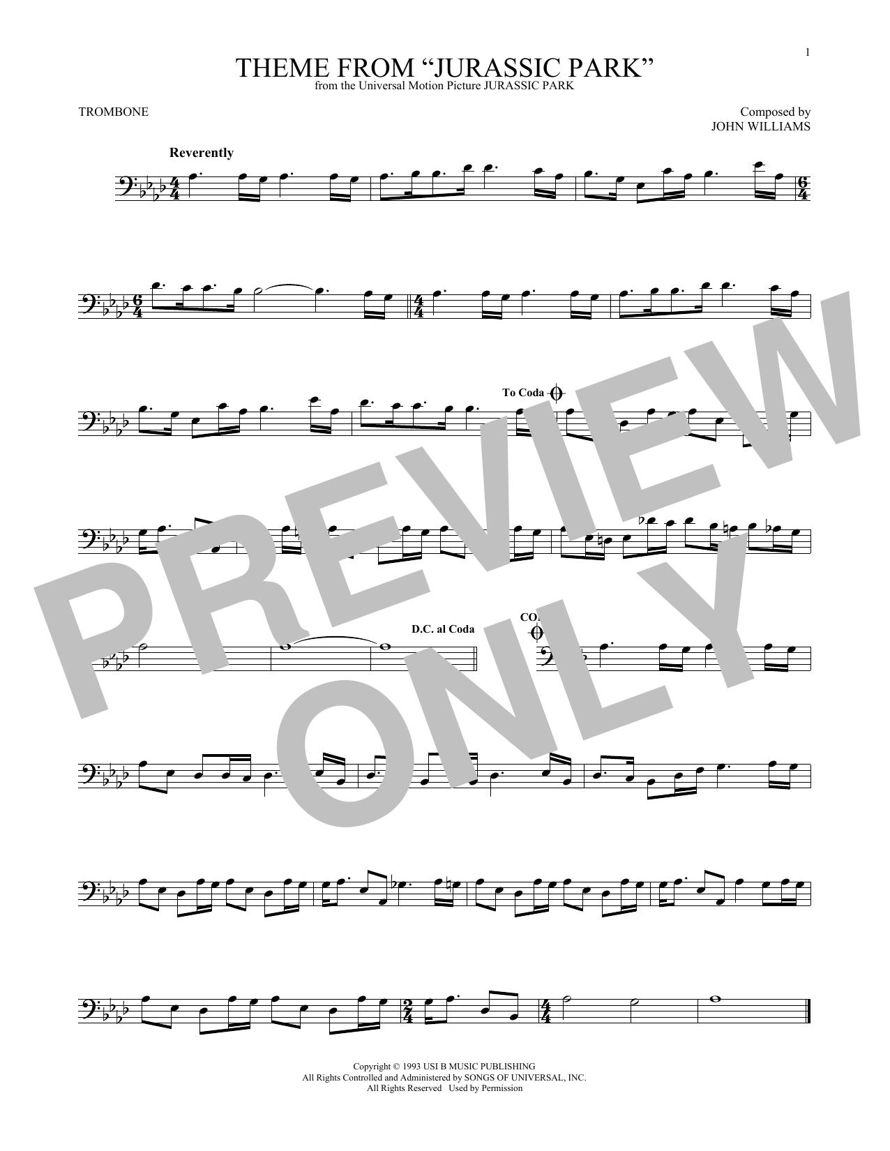 Product gallery: Page 1 of 1 Theme From Jurassic Park, John Williams