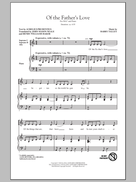 Product gallery: Page 1 of 1 Of The Father's Love, Barry Talley