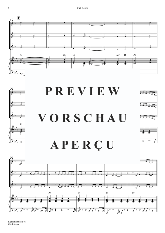 Produktgalerie: Seite 5 von 11 Whole Again, Atomic Kitten, (Trompeten Trio + Klavier)