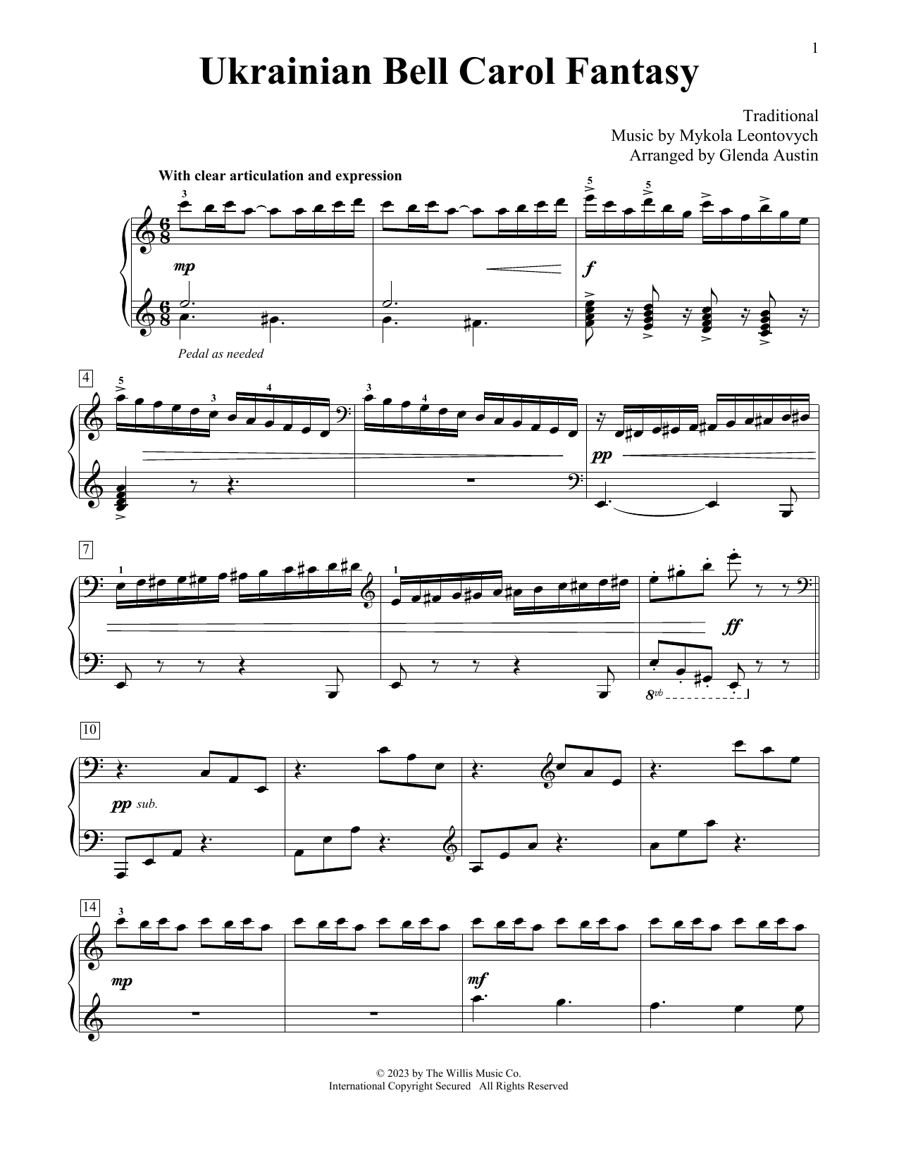 Product picture to: Ukrainian Bell Carol Fantasy (arr. Glenda Austin)