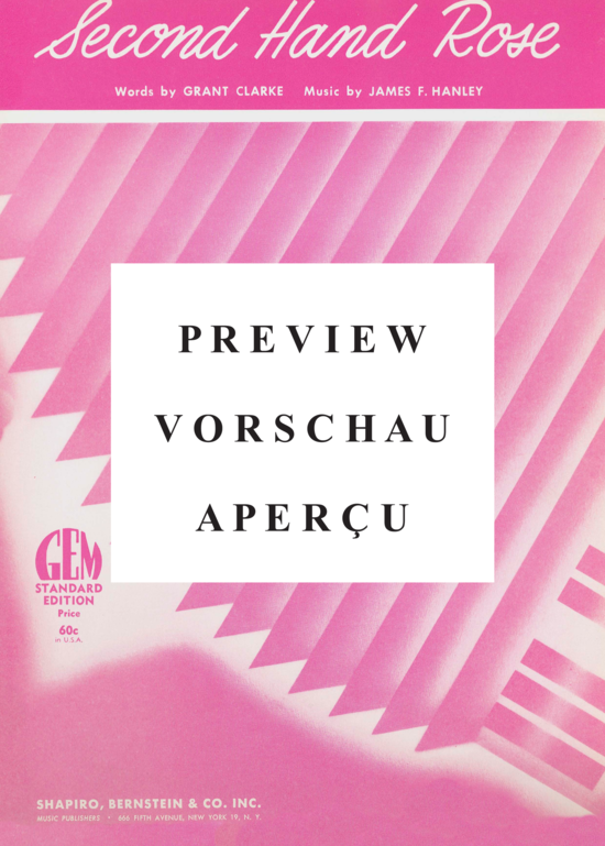 Produktgalerie: Seite 2 von 8 Second Hand Rose , Popular Standard, Klavier und Gesang