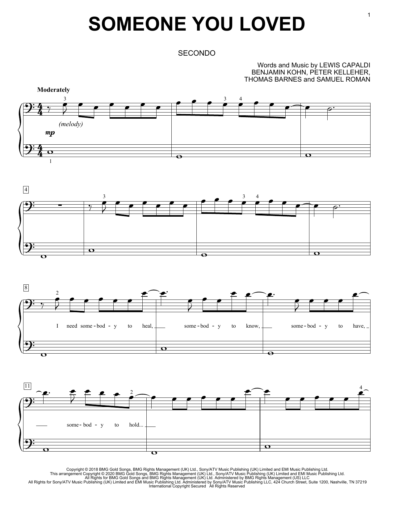 Product picture to: Someone You Loved (arr. David Pearl)