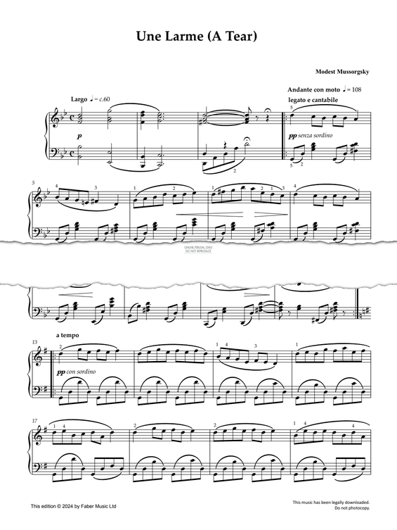 Produktgalerie: Seite 1 von 1 Une Larme (A Tear), Modest Mussorgsky, Klavier