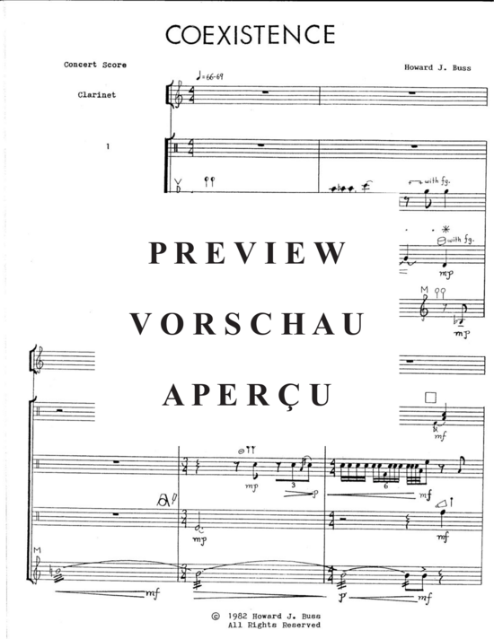 Product gallery: Page 5 of 21 Coexistence , , (clarinet solo and 4 percussionists)