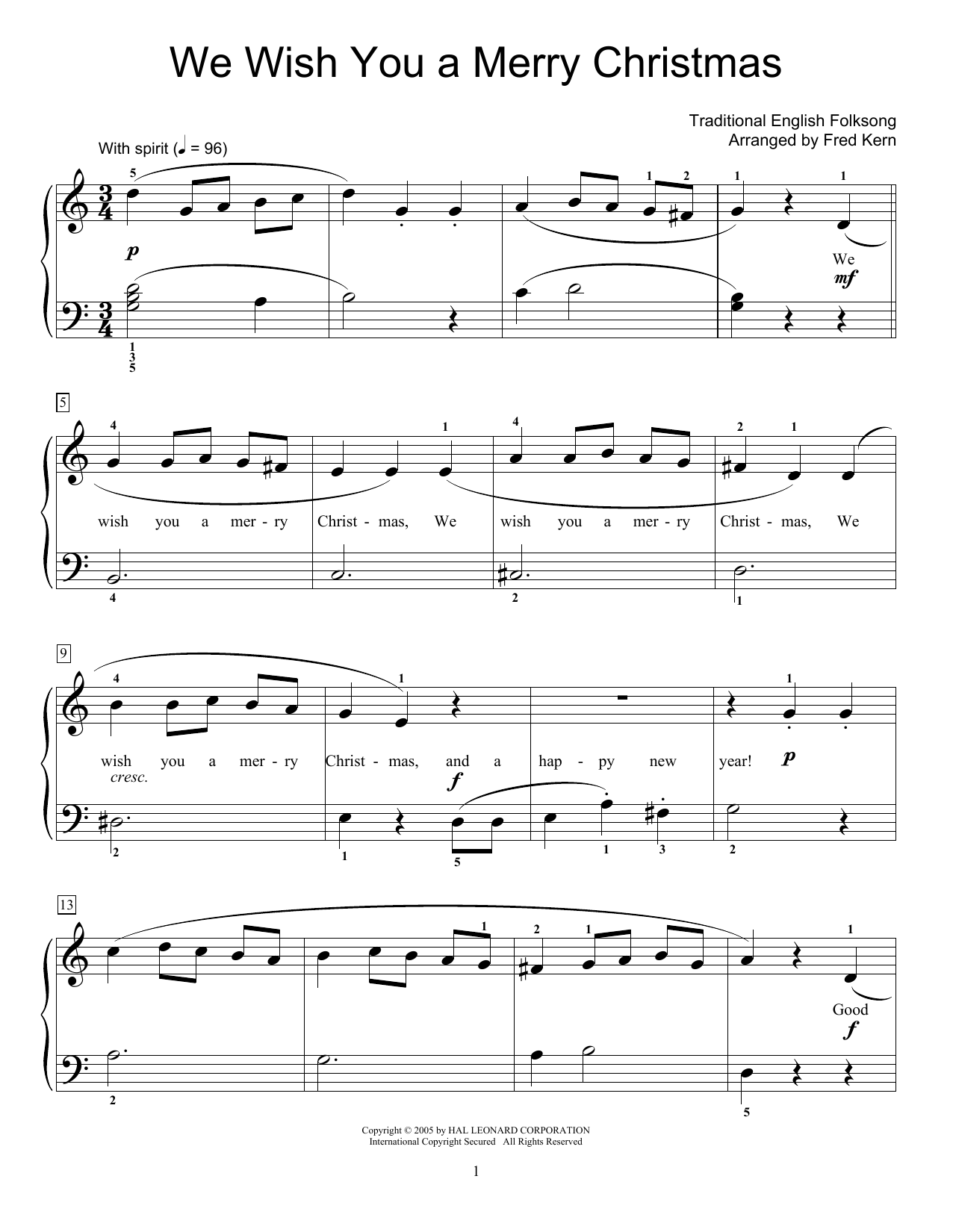 Product gallery: Page 1 of 1 We Wish You A Merry Christmas, Traditional English Folksong