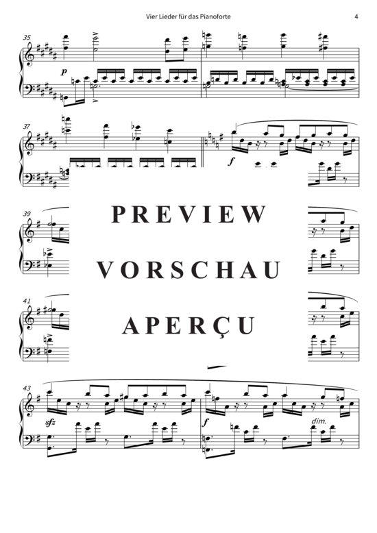 Product gallery: Page 7 of 13 Vier Lieder für das Pianoforte, op. 6 , , Piano Solo