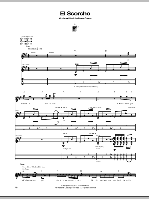 Produktgalerie: Seite 1 von 1 El Scorcho, Weezer, Gitarre