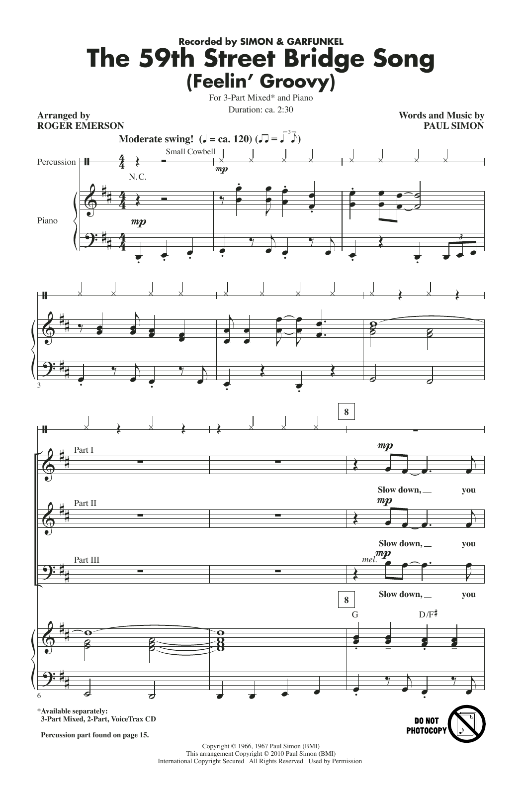 Produktbild zu: The 59th Street Bridge Song (Feelin' Groovy) (arr. Roger Emerson)