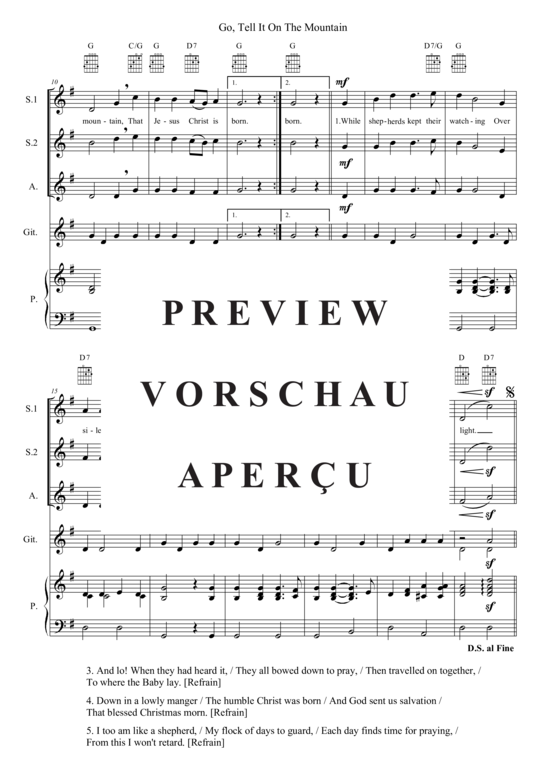 Produktgalerie: Seite 3 von 3 Go Tell It On The Mountain , , (Frauenchor SSA + Klavier)