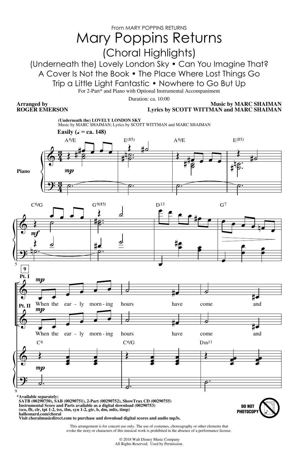Product picture to: Mary Poppins Returns (Choral Highlights) (arr. Roger Emerson)