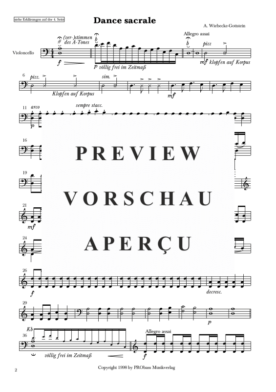 Produktgalerie: Seite 7 von 9 Dance Sacrale, , Cello und Kontrabass