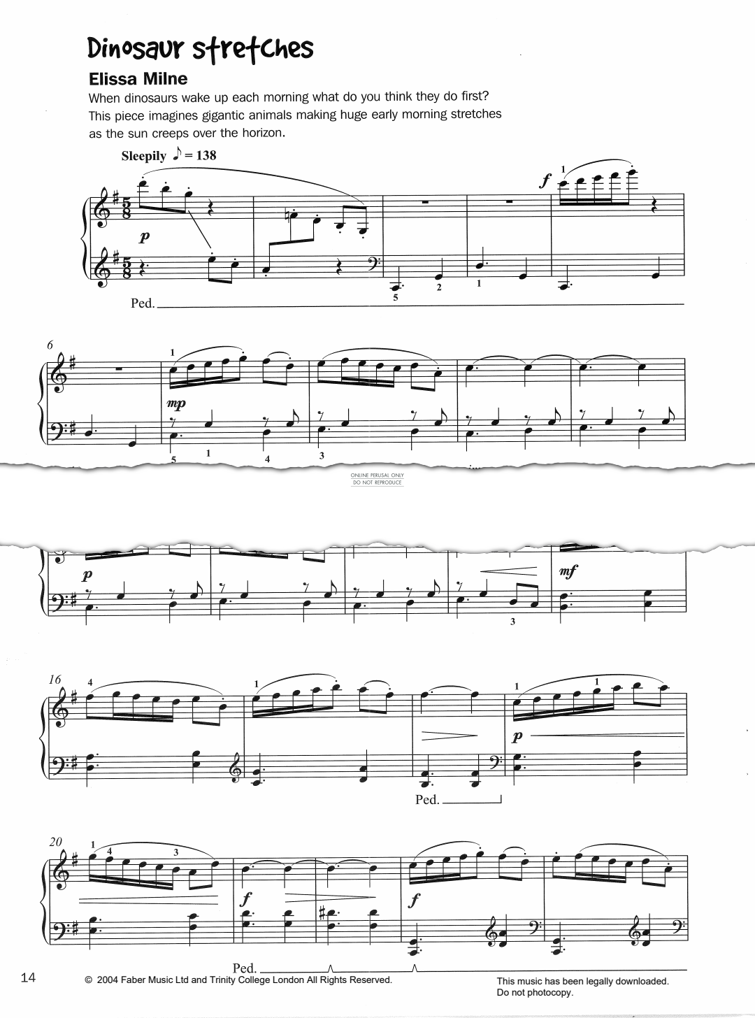 Produktgalerie: Seite 1 von 1 Dinosaur Stretches, Elissa Milne, Klavier