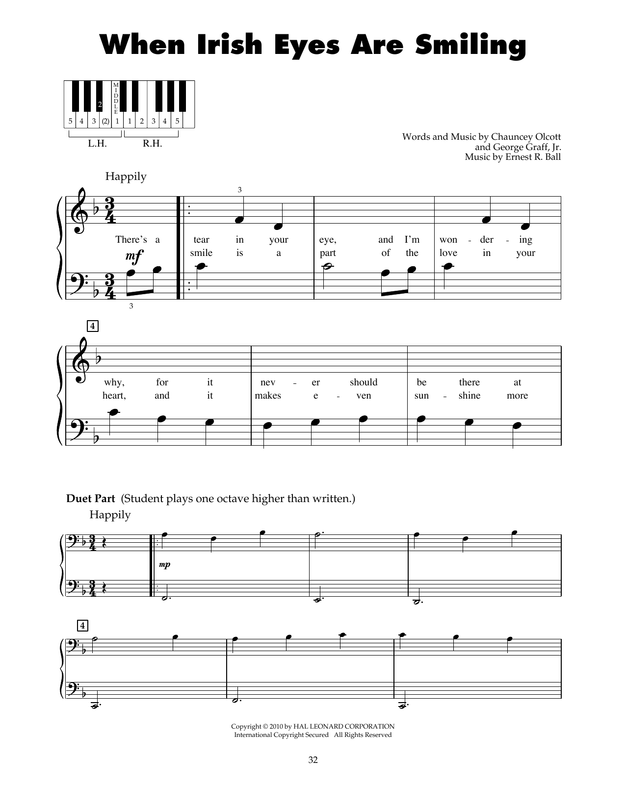 Produktgalerie: Seite 1 von 1 When Irish Eyes Are Smiling, Chauncey Olcott, Klavier