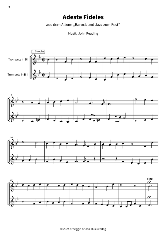 Produktgalerie: Seite 1 von 8 Adeste Fideles - aus dem Album Barock und Jazz zum Fest, , (Trompeten Duett)