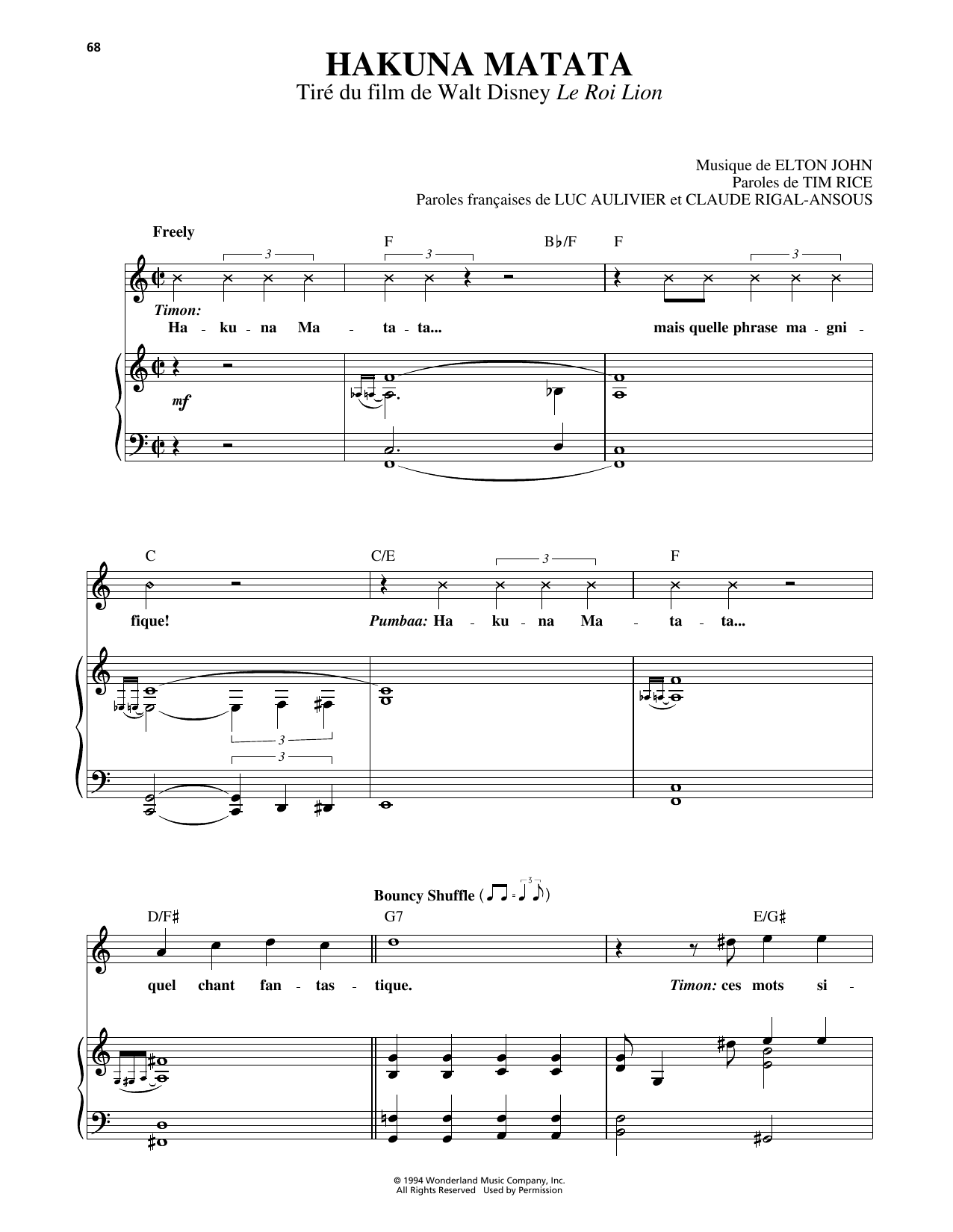 Produktbild zu: Hakuna Matata (from The Lion King) [French version]