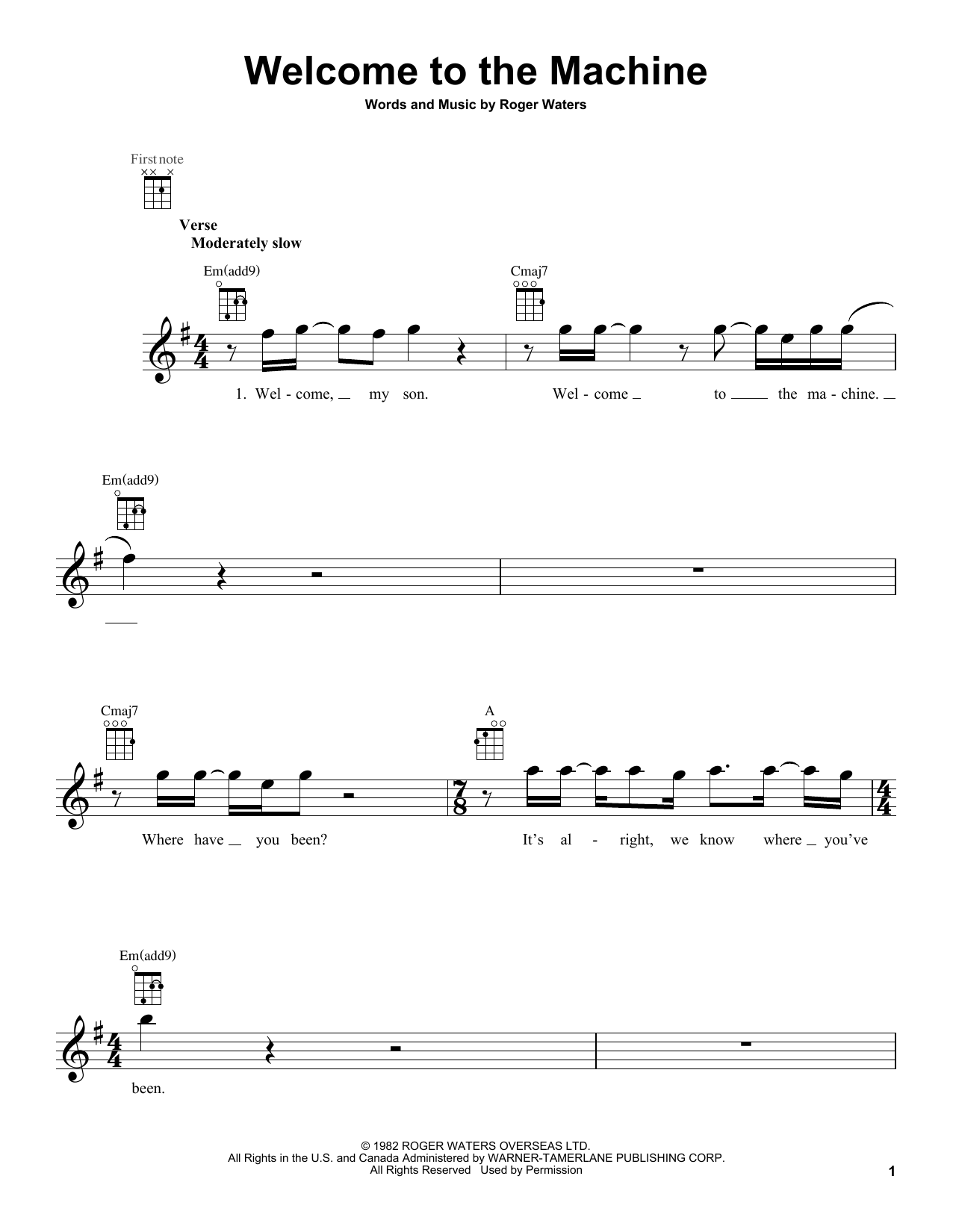 Product gallery: Page 1 of 1 Welcome To The Machine, Pink Floyd