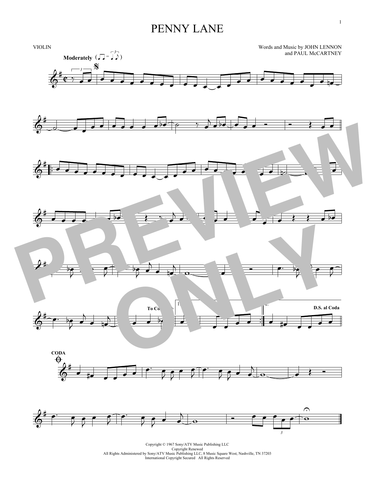 Product gallery: Page 1 of 1 Penny Lane, The Beatles